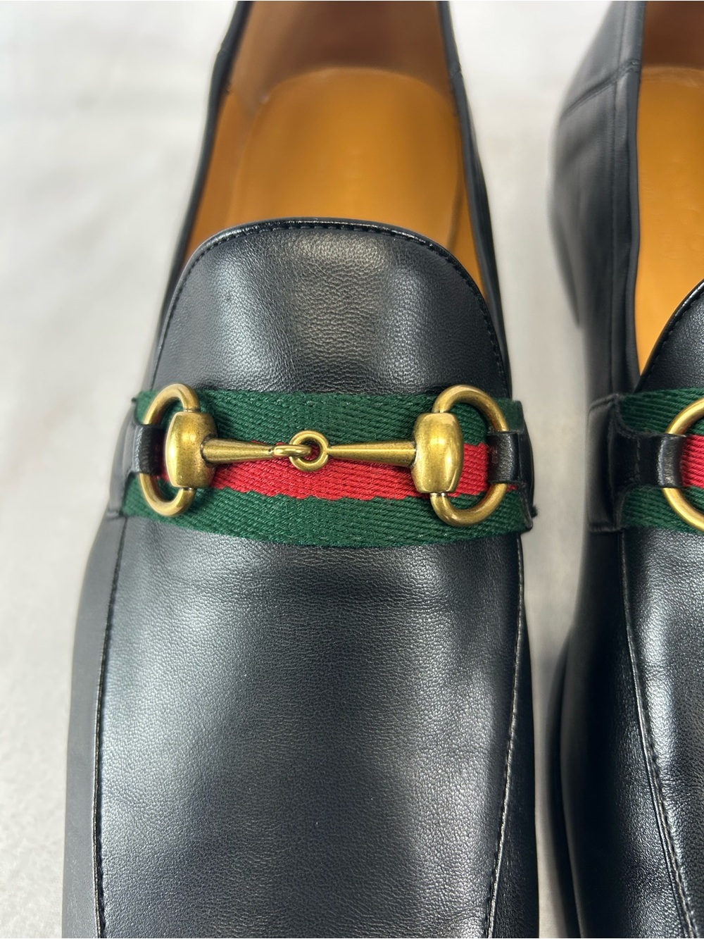 Gucci Web Brixton Leather Loafers - Picture 3 of 8